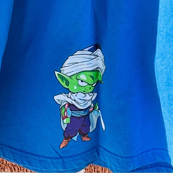 DRAGON BALL Z Men's T-Shirt Large Blue Graphic Print Manga Double Sided Goku - Picture 7 of 12